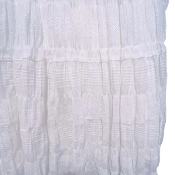 Max Studio- White Gauze Dress with Ruffle Sleeve and hem. - Picture 4 of 8